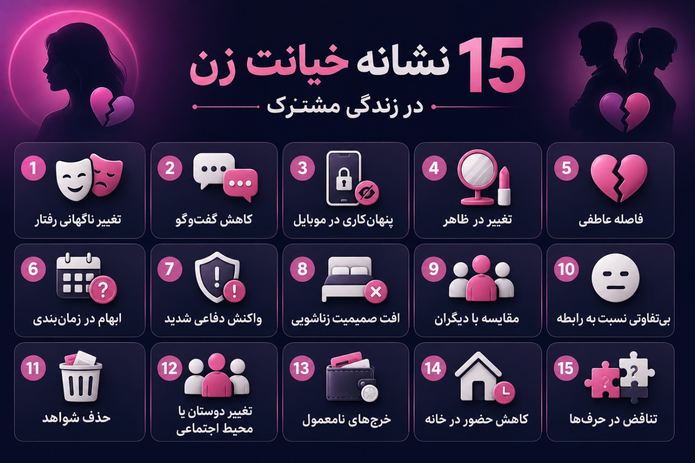 نشانه های خیانت زن متاهل