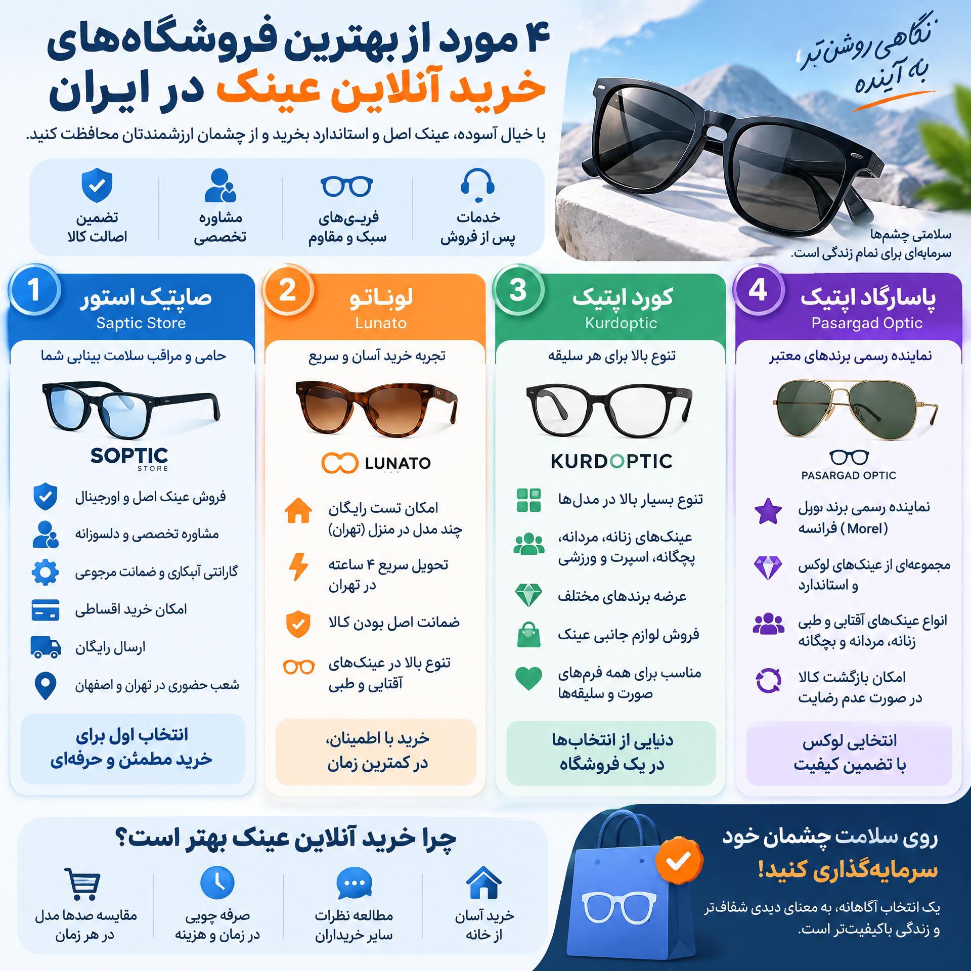بهترین فروشگاه خرید آنلاین عینک