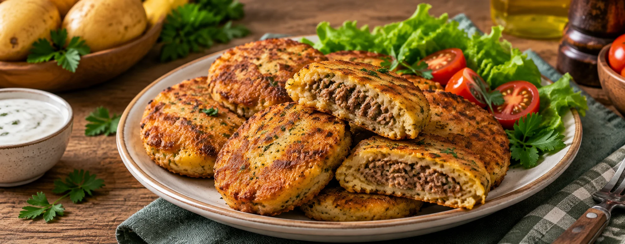 کتلت سیب زمینی با گوشت